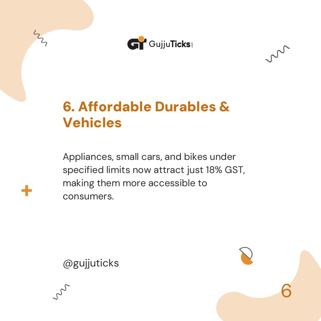 6. Affordable Durables & Vehicles