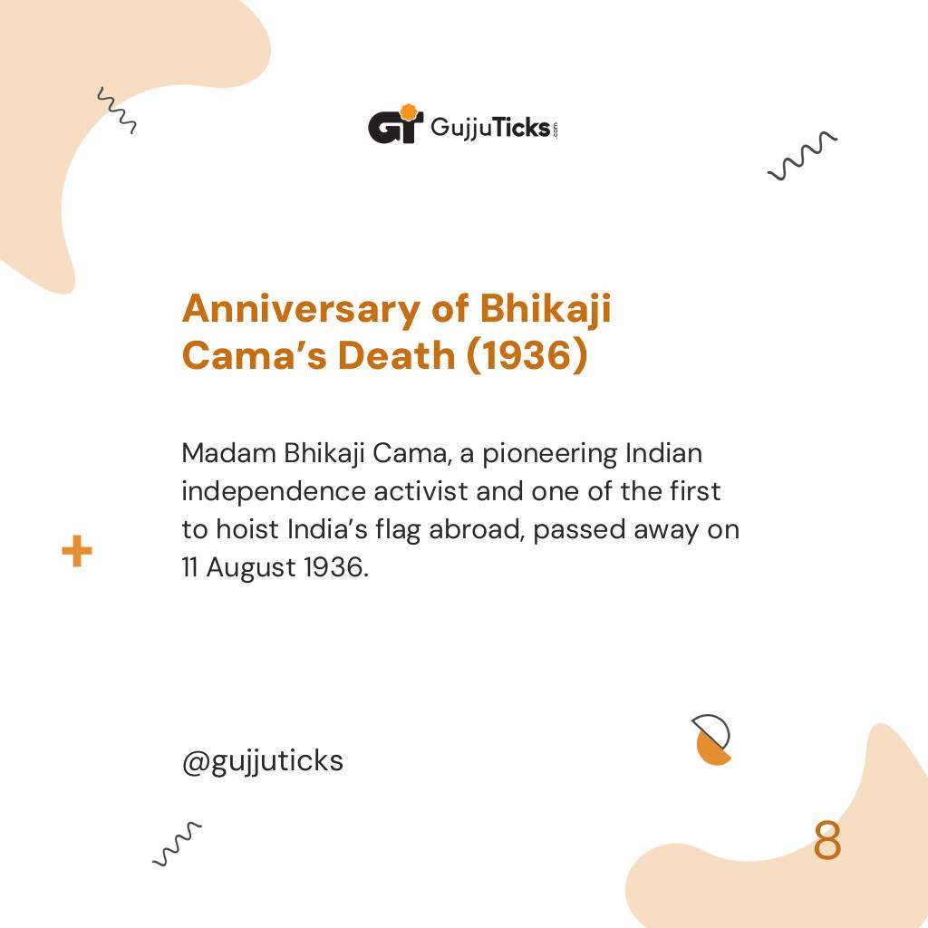 Anniversary of Bhikaji Cama’s Death (1936)