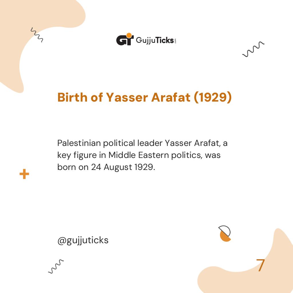 Birth of Yasser Arafat (1929)