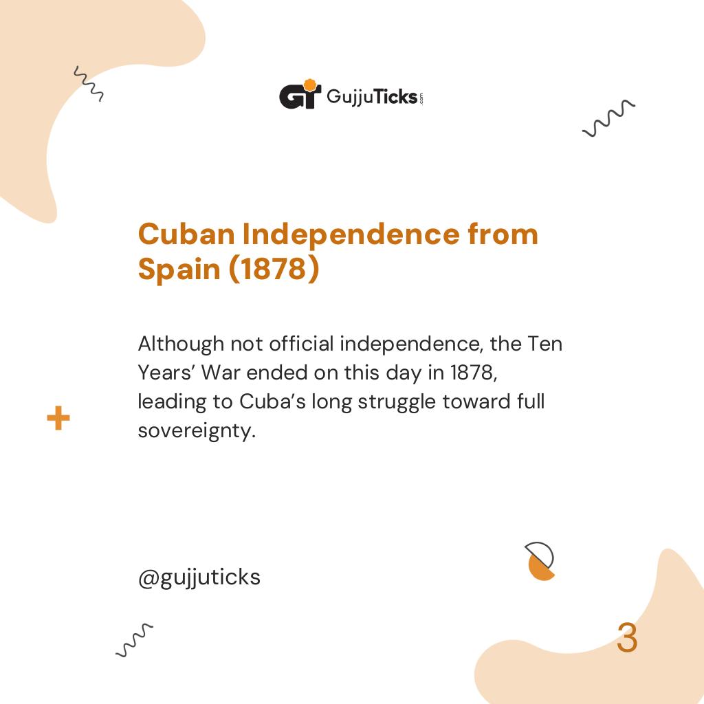 Cuban Independence from Spain (1878)