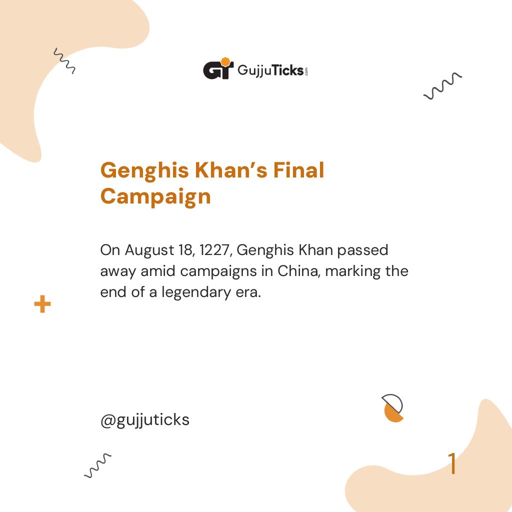 Genghis Khan’s Final Campaign