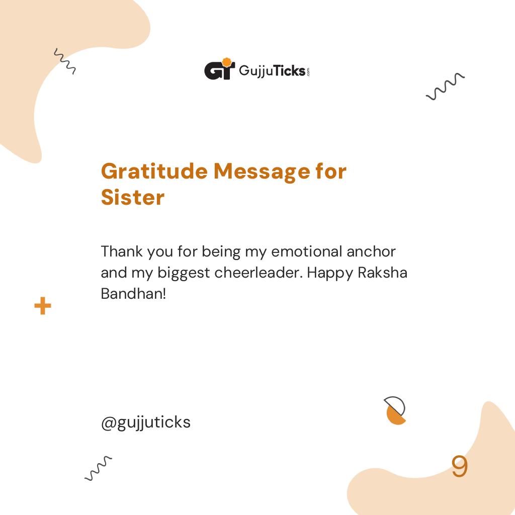 Gratitude Message for Sister