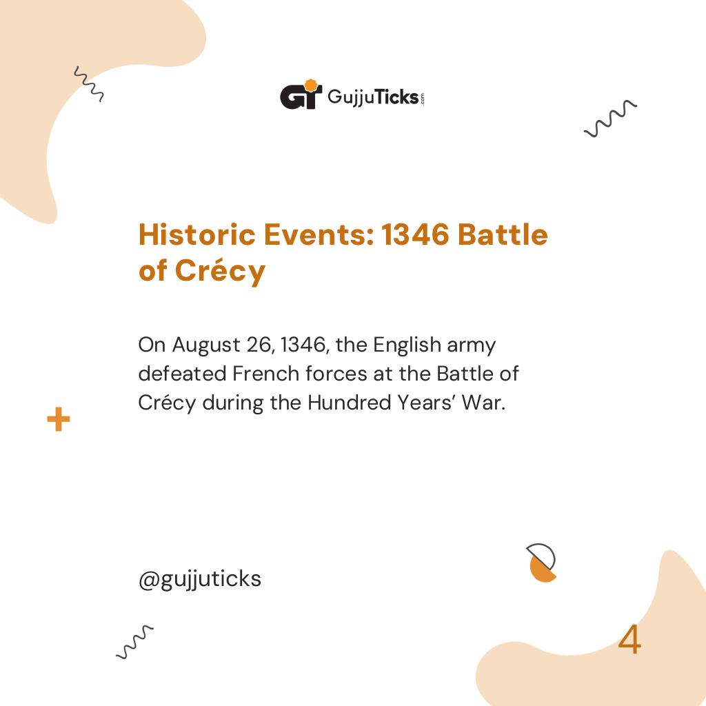 Historic Events: 1346 Battle of Crécy
