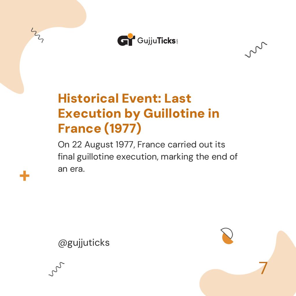 Historical Event: Last Execution by Guillotine in France (1977)