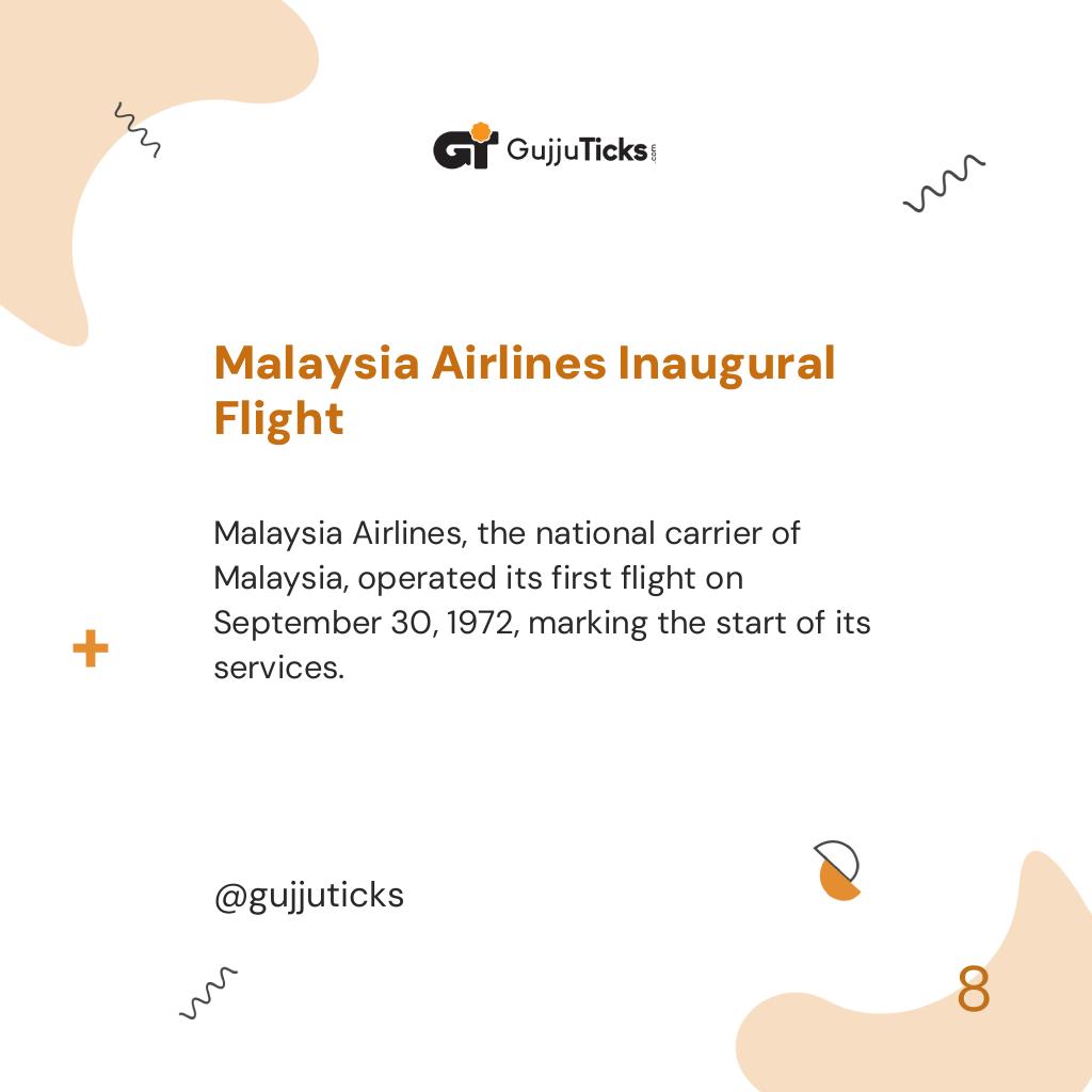 Malaysia Airlines Inaugural Flight