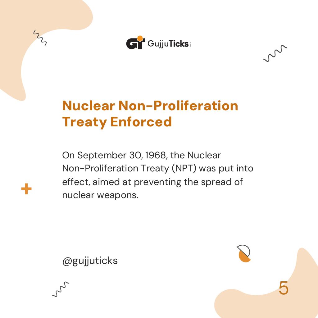 Nuclear Non-Proliferation Treaty Enforced