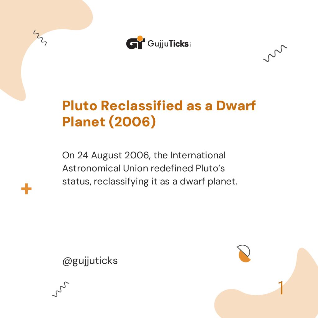Pluto Reclassified as a Dwarf Planet (2006)