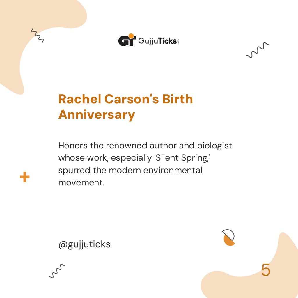 Rachel Carson's Birth Anniversary