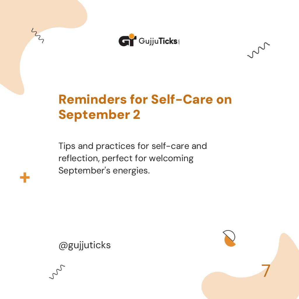 Reminders for Self-Care on September 2