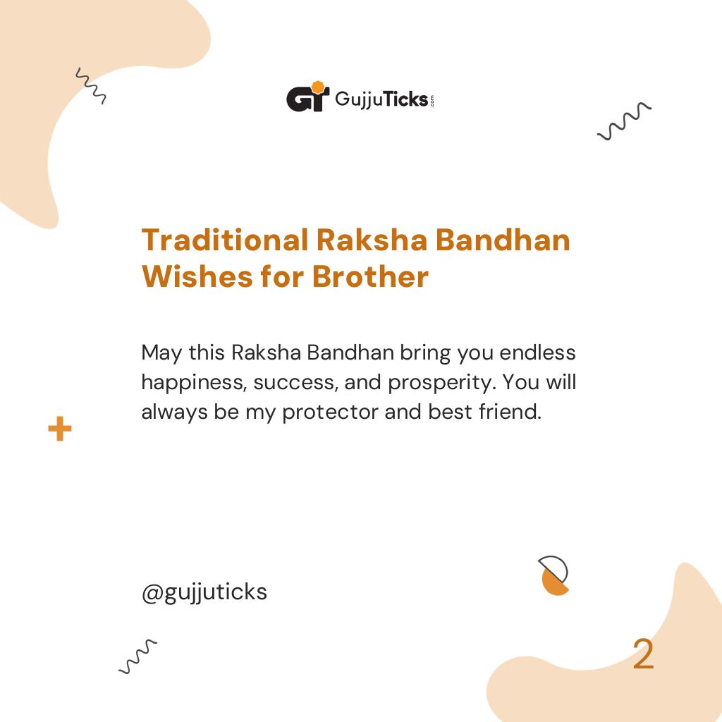Traditional Raksha Bandhan Wishes for Brother